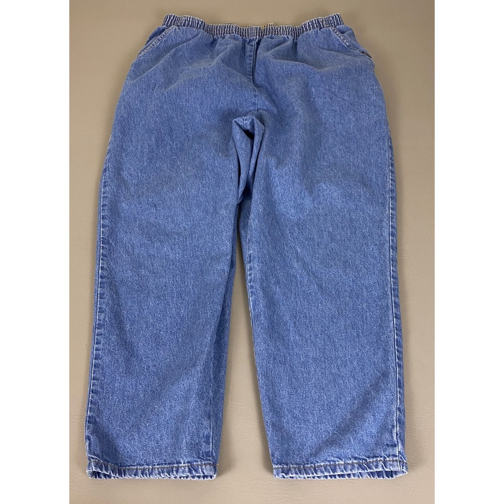Chic Vintage Jeans Plus Size 22W Petite Blue Elastic Waist High Rise Relaxed